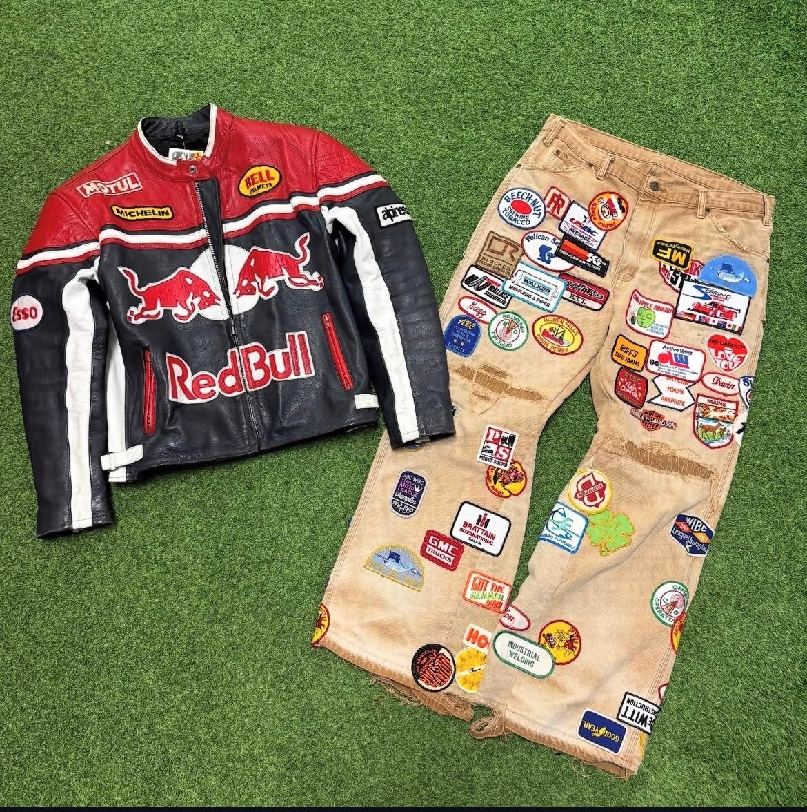 Vintage Redbull Motorcycle Leather Jacket